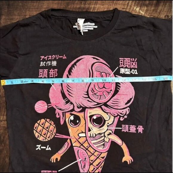 Ice Cream Kaiju Black Graphic T Shirt‎ Ladies Small - Picture 8 of 9